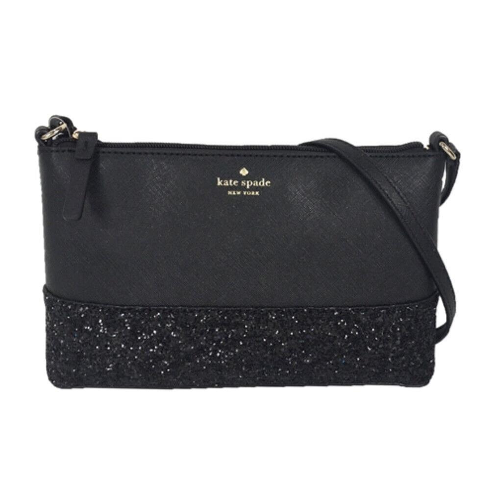 Kate Spade Greta Court Ramey Glitter Phone Crossbody Bag Handbag - Black