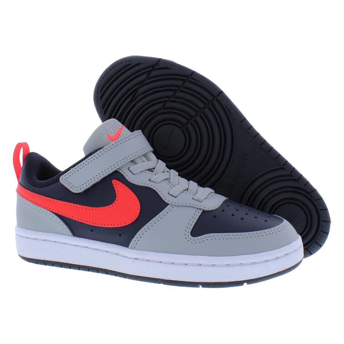 Nike Court Borough Low Recraft GS Boys Shoes Size 10.5 Color: Black/grey/red - Gray, Main: Black