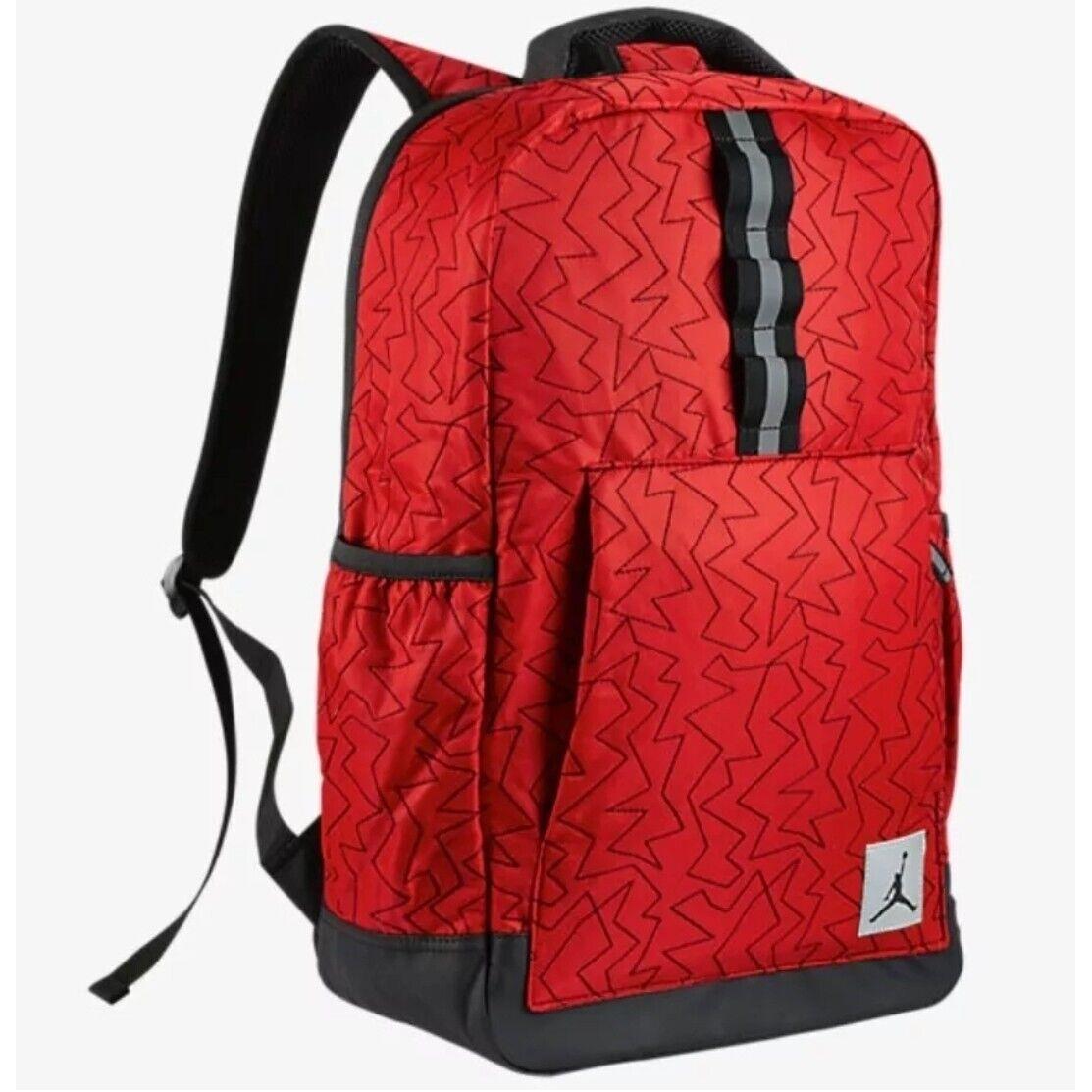 Nike Air Jordan AJ 7 Reflective Quilted Backpack. Travel/school Black Gym Red