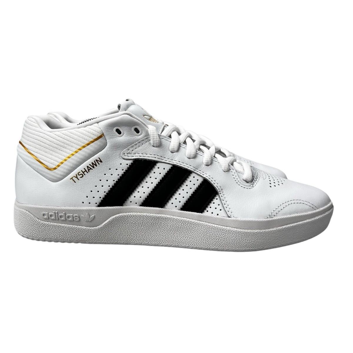 Adidas Tyshawn White Black Gold Metallic Shoes IF4625 Men`s Sizes 7 - 11