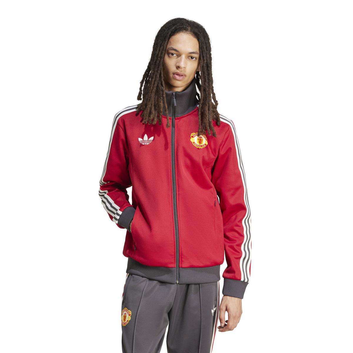 Men`s Adidas Originals Red Manchester United Adicolor Full-zip Track Jacket