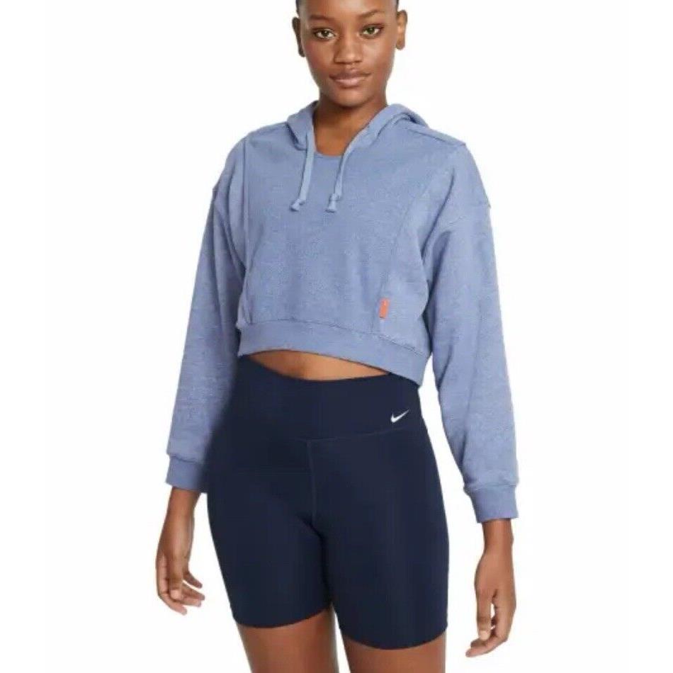 Nike Womens Medium Oversized High-low Hoodie Sweatshirt - Heather Blue