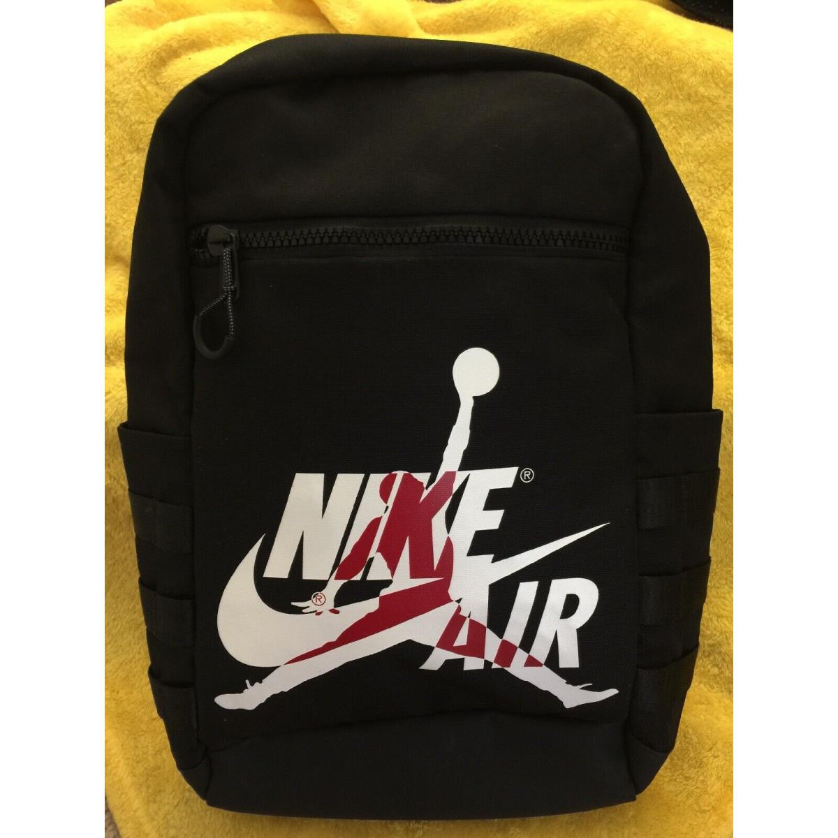 Nike Air Jordan Jumpman Logo Classic School Backpack Black White Red Book Bag