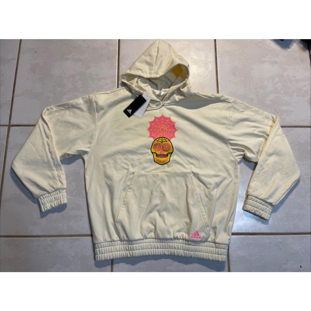 Adidas Day Of The Dead Dia De Los Muertos Cream Hoodie Men s Large GP6225