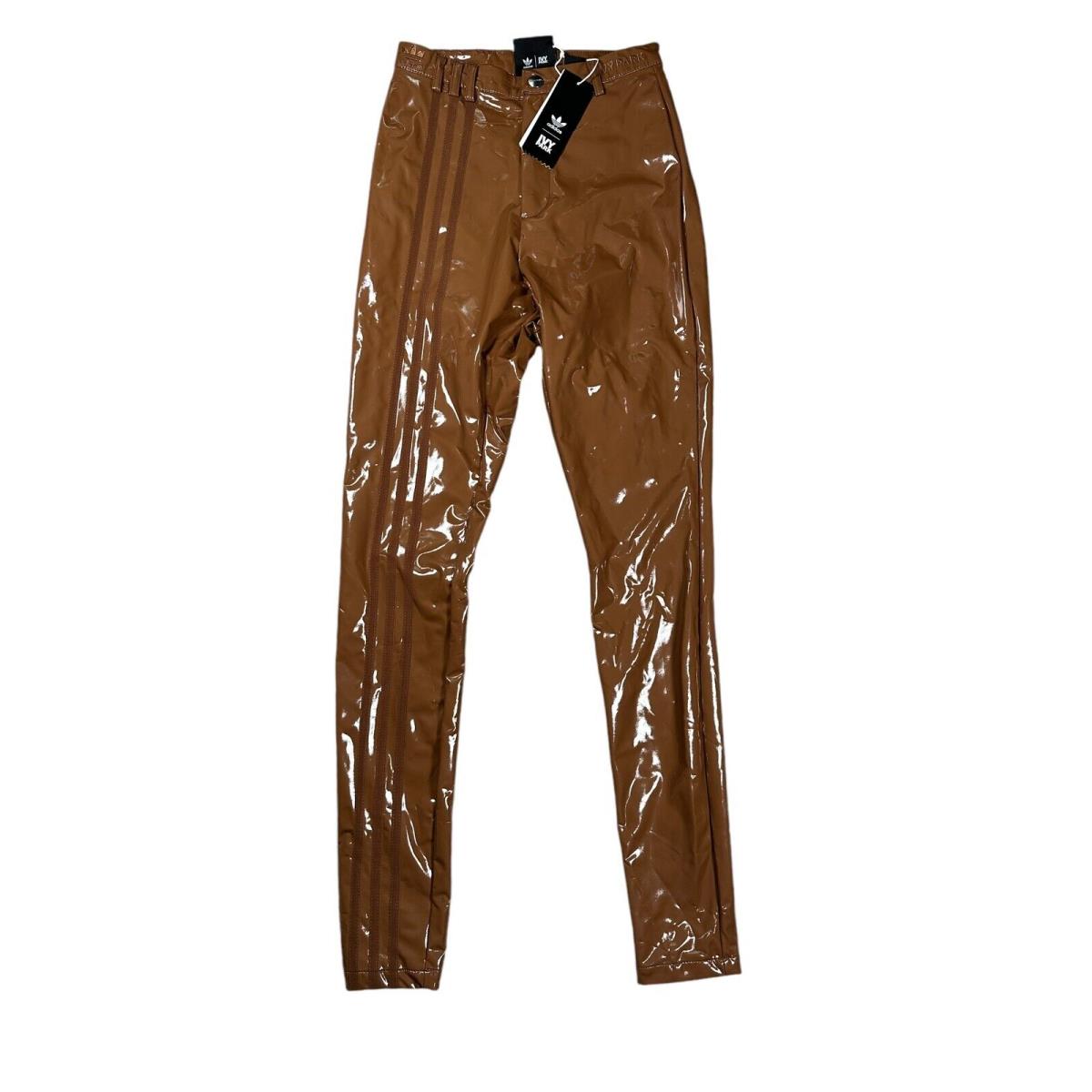 Adidas Originals Ivy Park Latex Slim Fit Pants Womens XS Brown Tight Fit