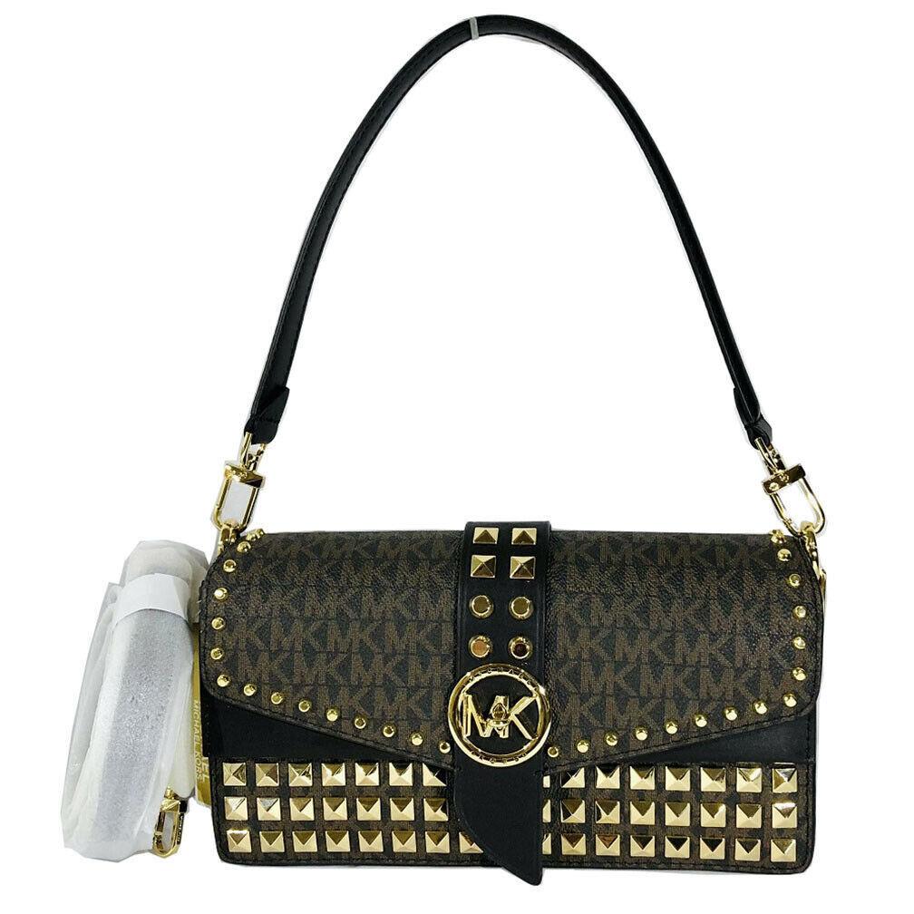 Kors Medium Studded Logo Shoulder Bag