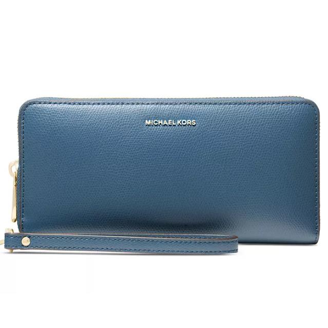 Michael Kors Jet Set Travel Continental Wallet Wristlet Dk Chambray