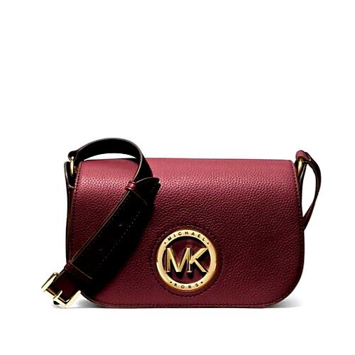 Michael Kors Samira Small Pebbled Leather Messenger Bag Merlot