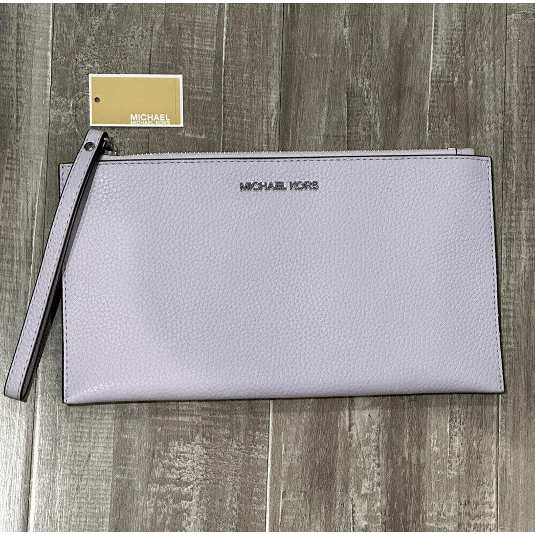 Michael Kors Women`s Lilac Clutch Bag Bedford Purple Leather Lavender