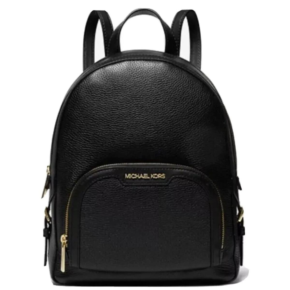 Michael Kors Jaycee Medium Zip Pocket Backpack Leather Black