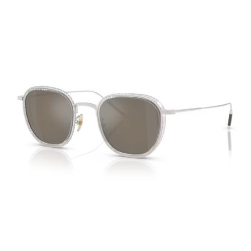 Oliver Peoples 0OV1321ST Tk 9 Sun 527639 18k White Gold Grey Men`s Sunglasses