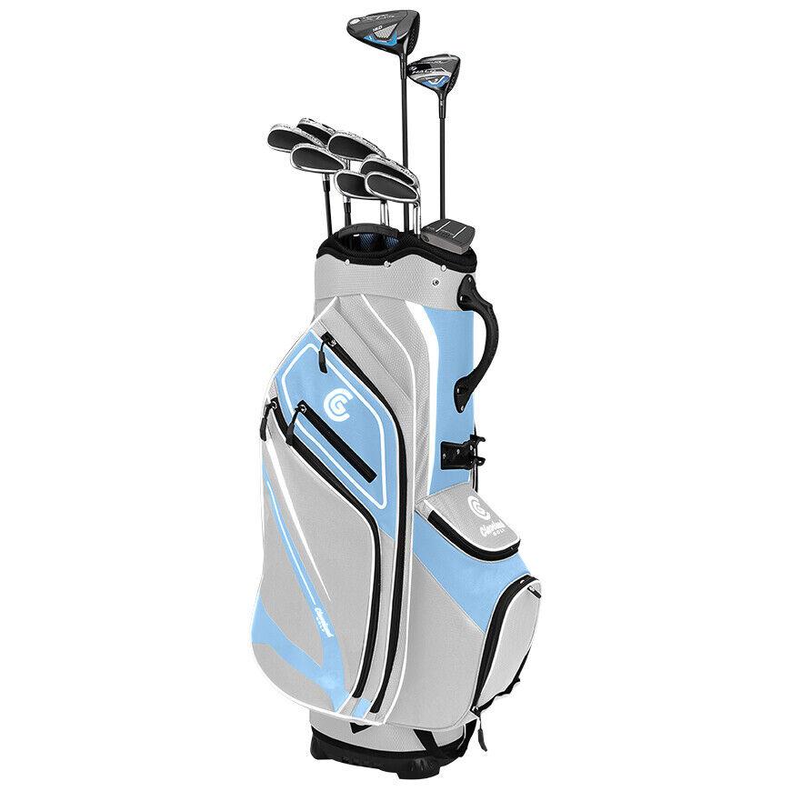 Cleveland Golf Launcher Max Complete Package Women`s 10 Club Set Blue Grey Cart