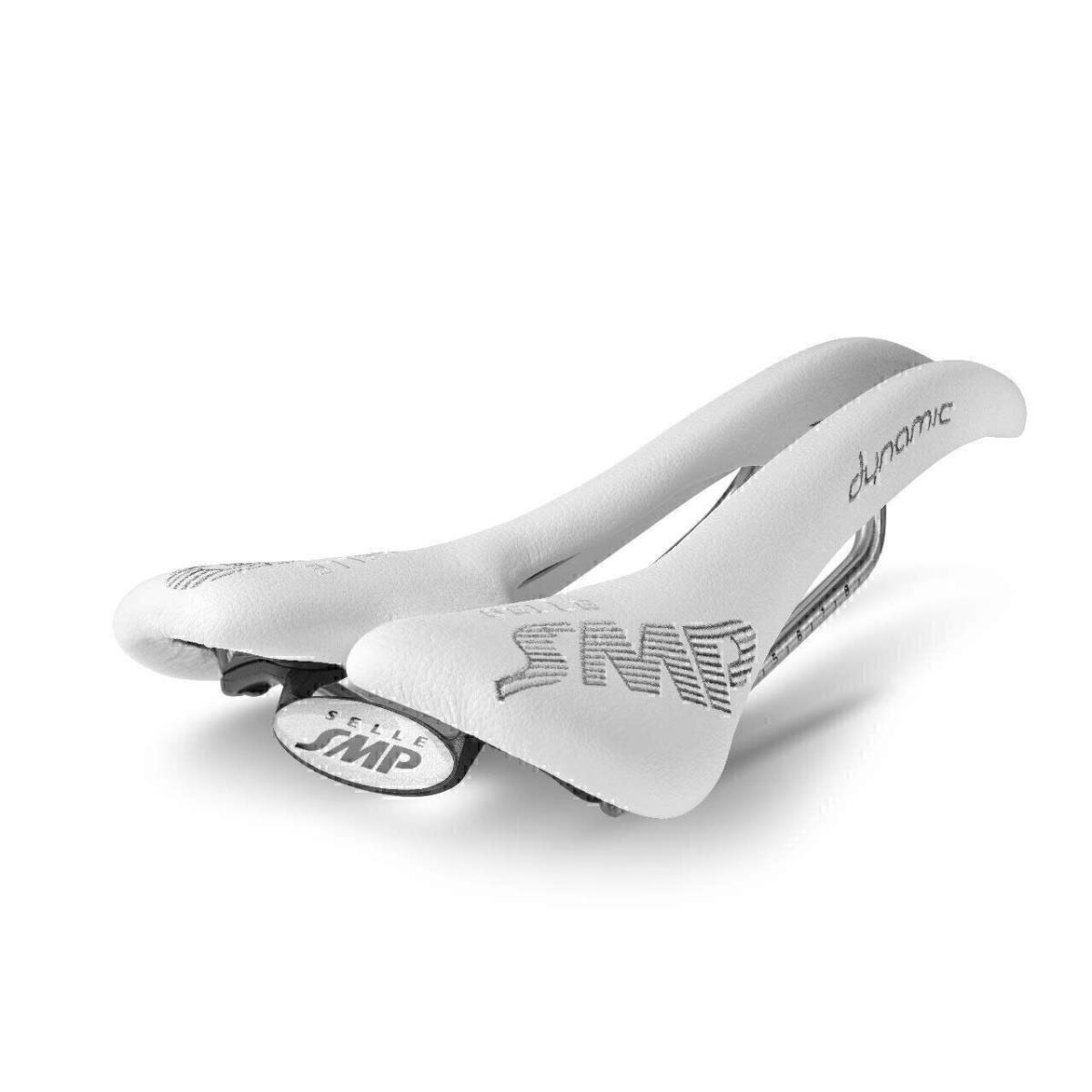 Selle Smp Dynamic Bicycle Saddle Seat - Carbon Rails - White Made in Italy