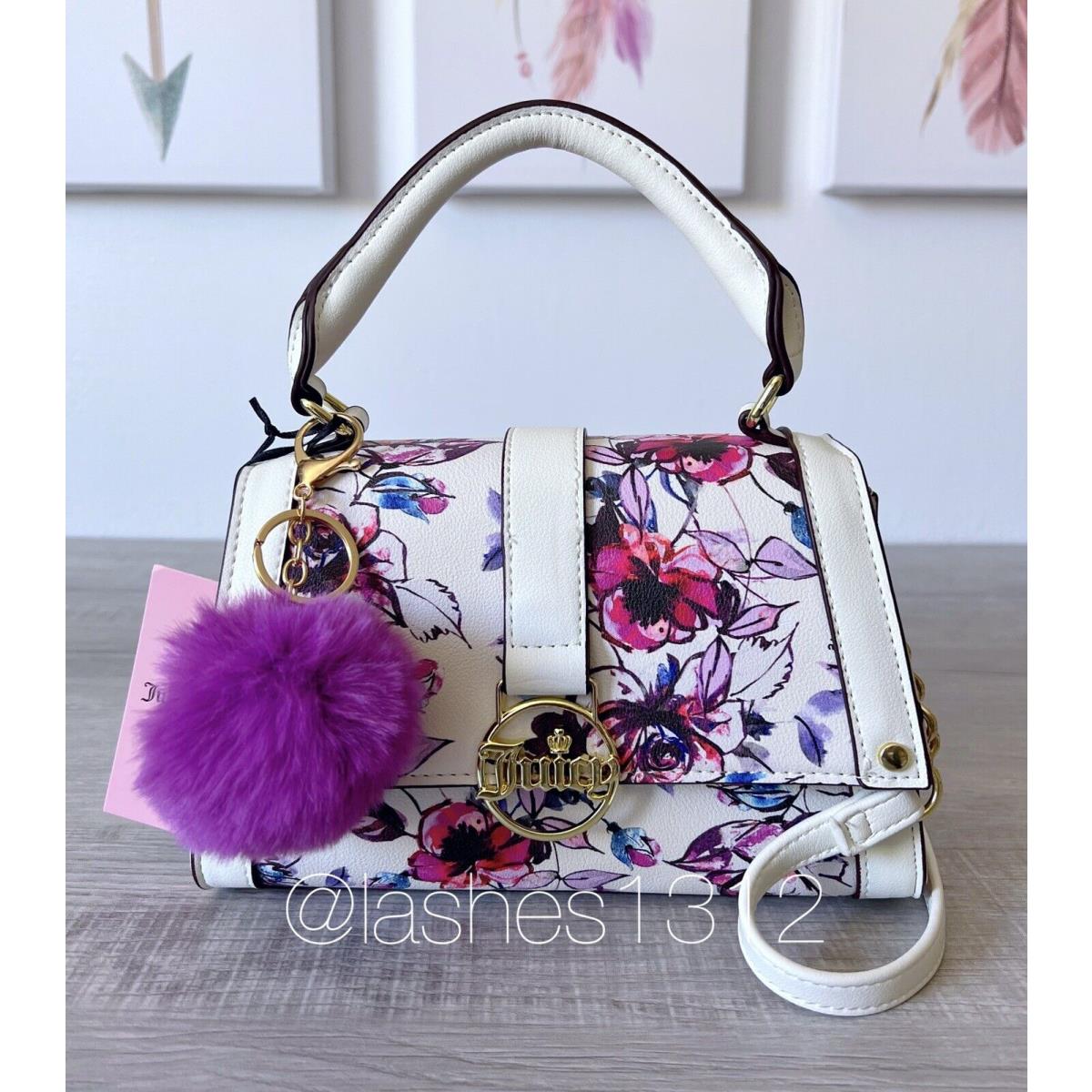 Juicy Couture Bag Fancy Flap Crossbody - White Cream Floral