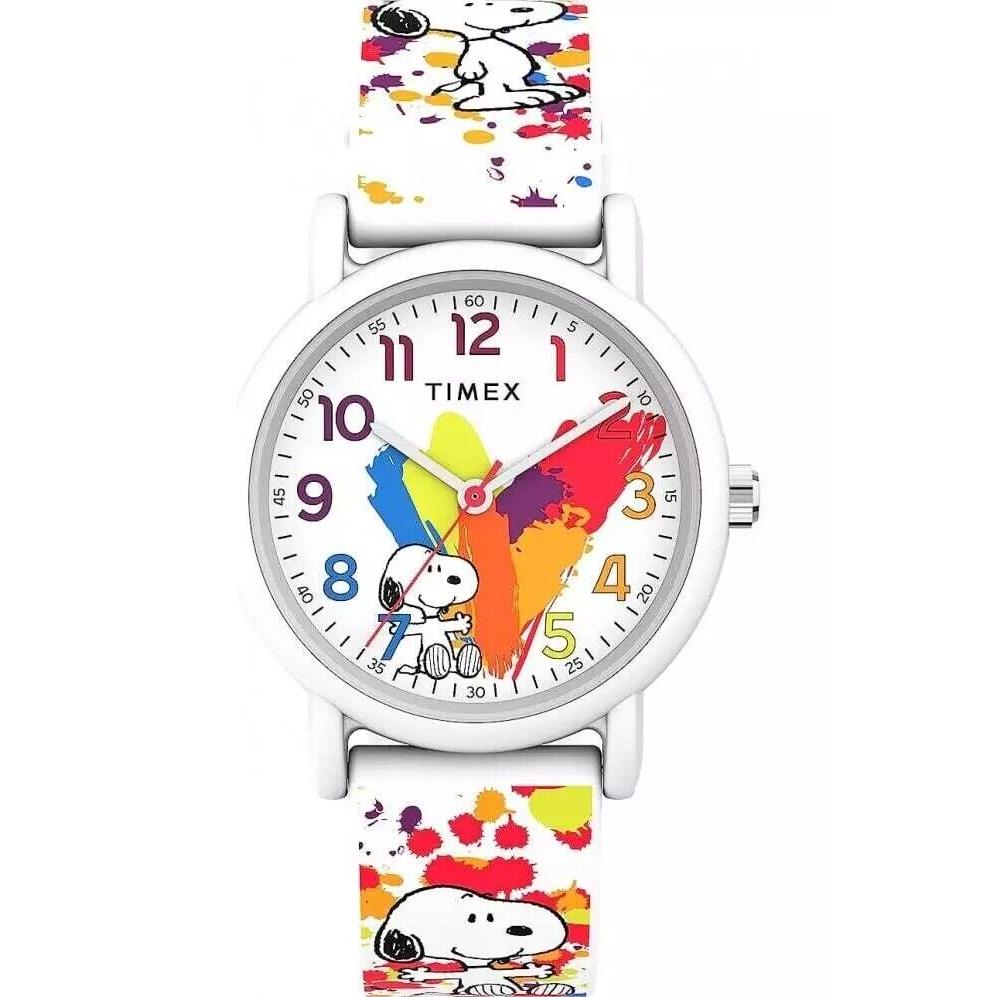 Timex Peanuts X Color Rush Rainbow Heart Women`s Watch TW2V77600