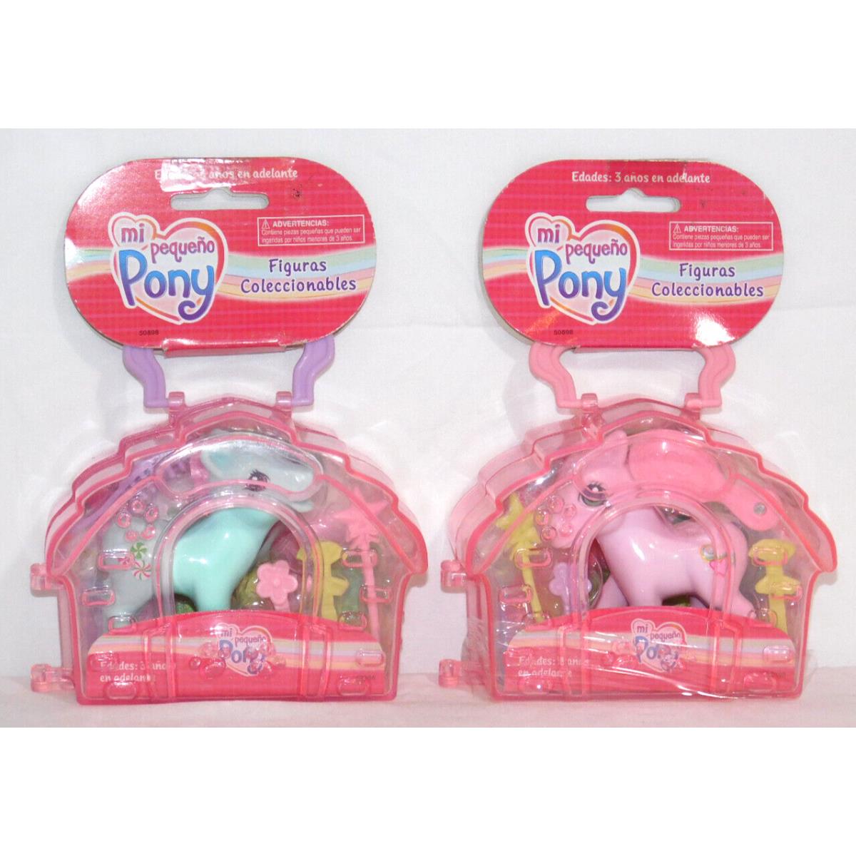 Set of 2 My Little Pony Minty Rarity Case Spanish Mi Pequeno Pony Hasbro