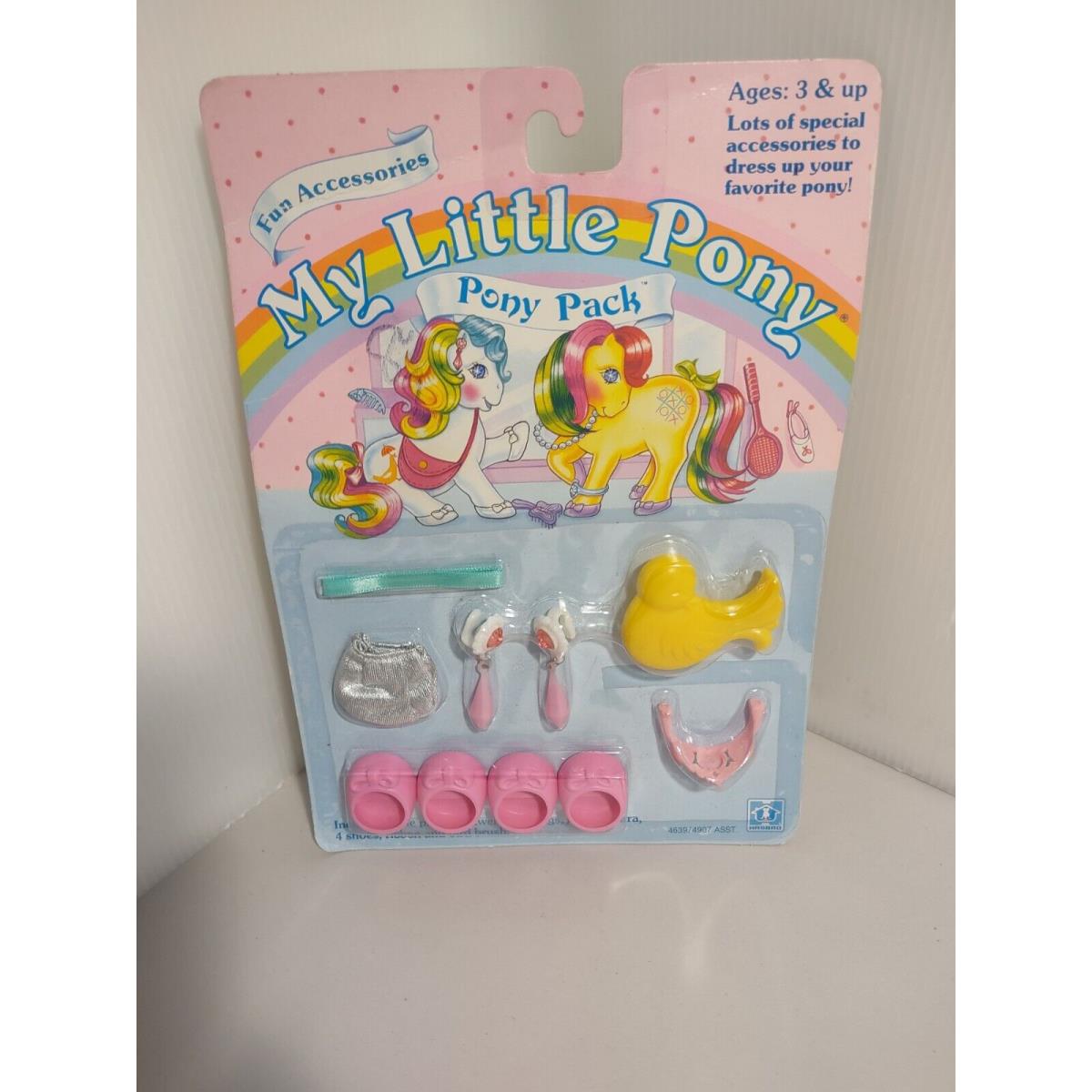 Vtg 1986 My Little Pony Fun Accessories Pony Pack Hasbro 4639 Hong Kong