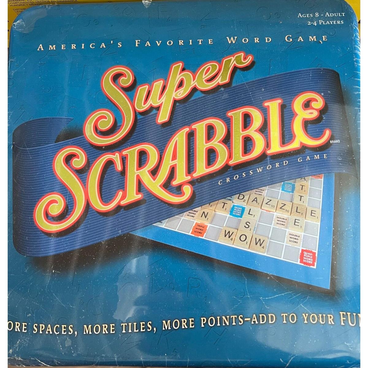 Super Scrabble Tin Edition Hasbro 2004 Word Game Crossword