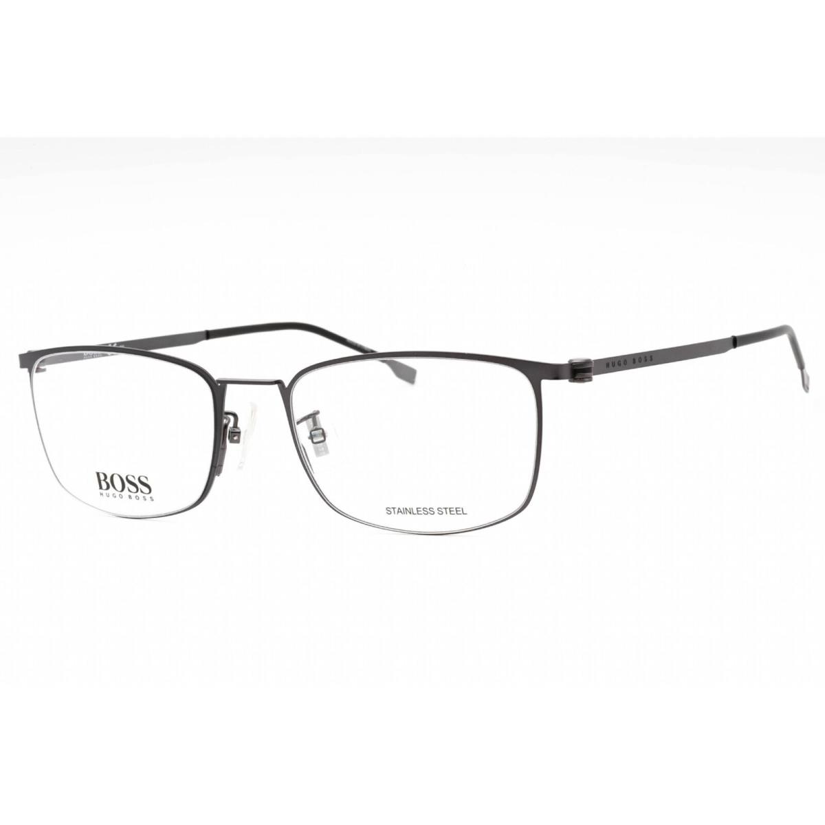 Hugo Boss Men`s Eyeglasses Matte Ruthenium Black Metal Frame Boss 1351/F 0SVK 00