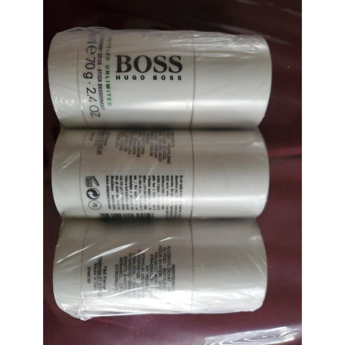 3 Hugo Boss Hugo Bottled Unlimited Deodorant Stick 75 ML/2.4 OZ