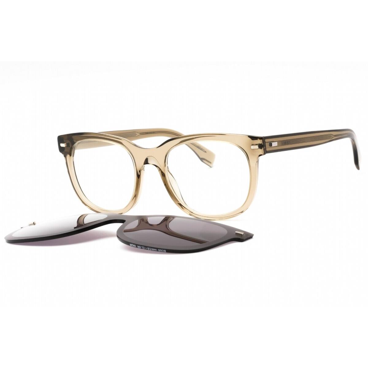 Hugo Boss 1444/CS-1 009Q Eyeglasses Transparent Brown with Clip On 52mm