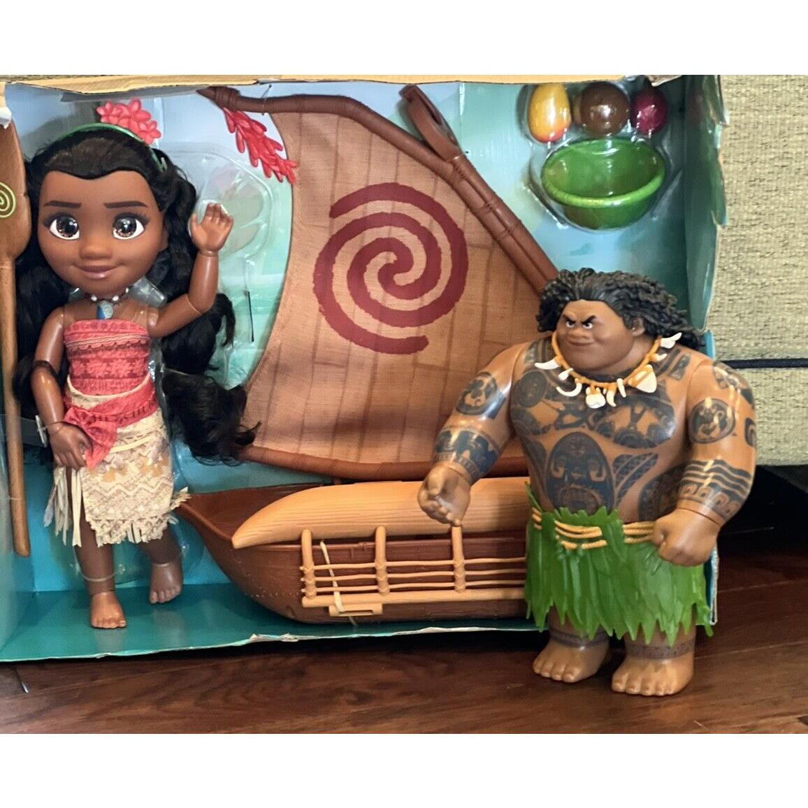 Disney Princess Moana Sailing Adventure Canoe Doll Set w/ Maui Action Figure