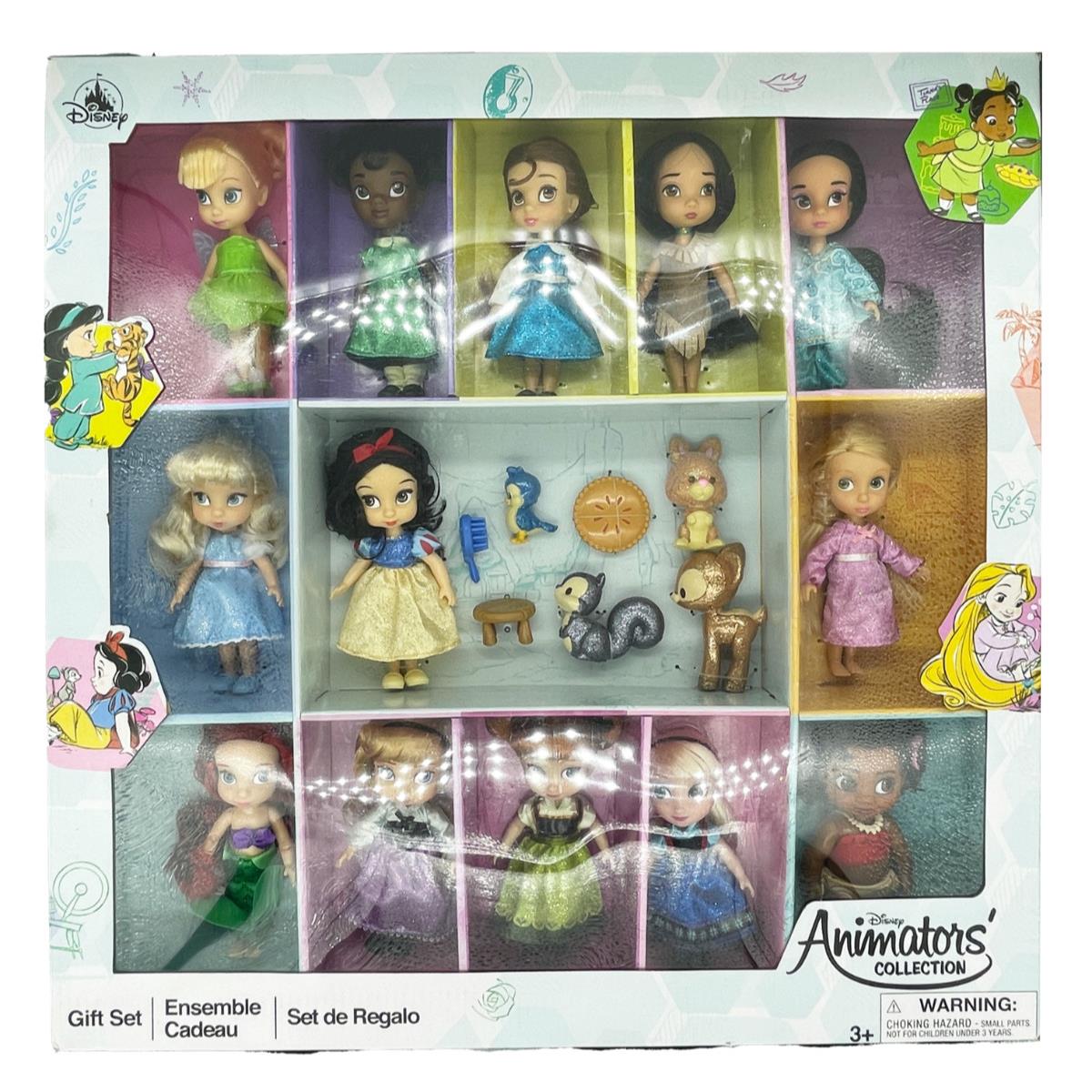 Disney Store Park Animators` Collection Poseable 5 Mini Doll Princess Gift Set