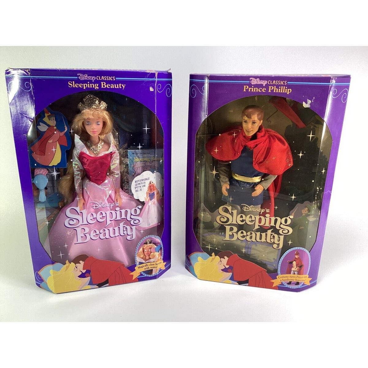 Vintage Sleeping Beauty Prince Phillip Dolls 1991 Mattel Disney Classics Nos