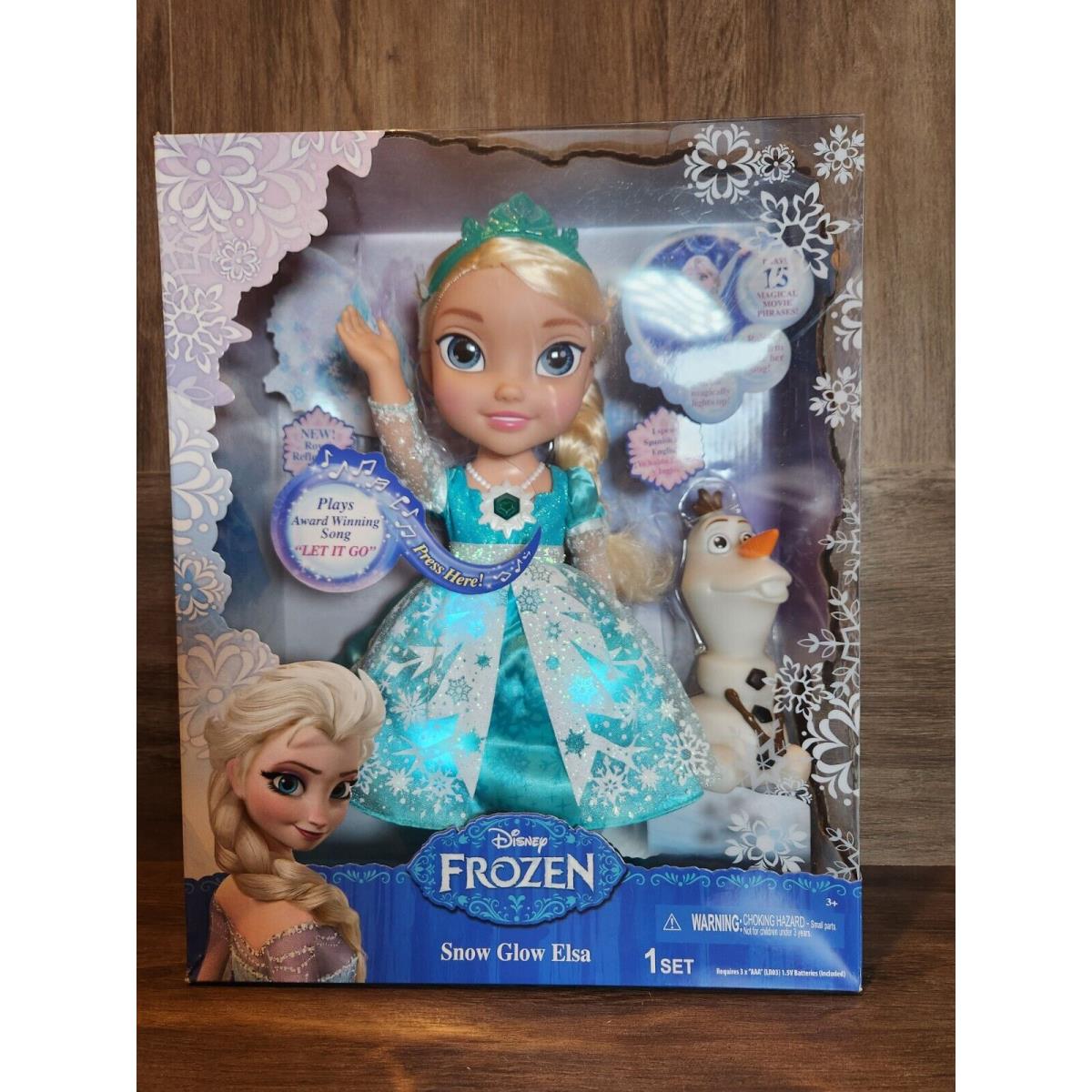 Nos Disney Frozen Snow Glow Singing Lights Up Dress Elsa Doll Olaf 2014 Nrfb