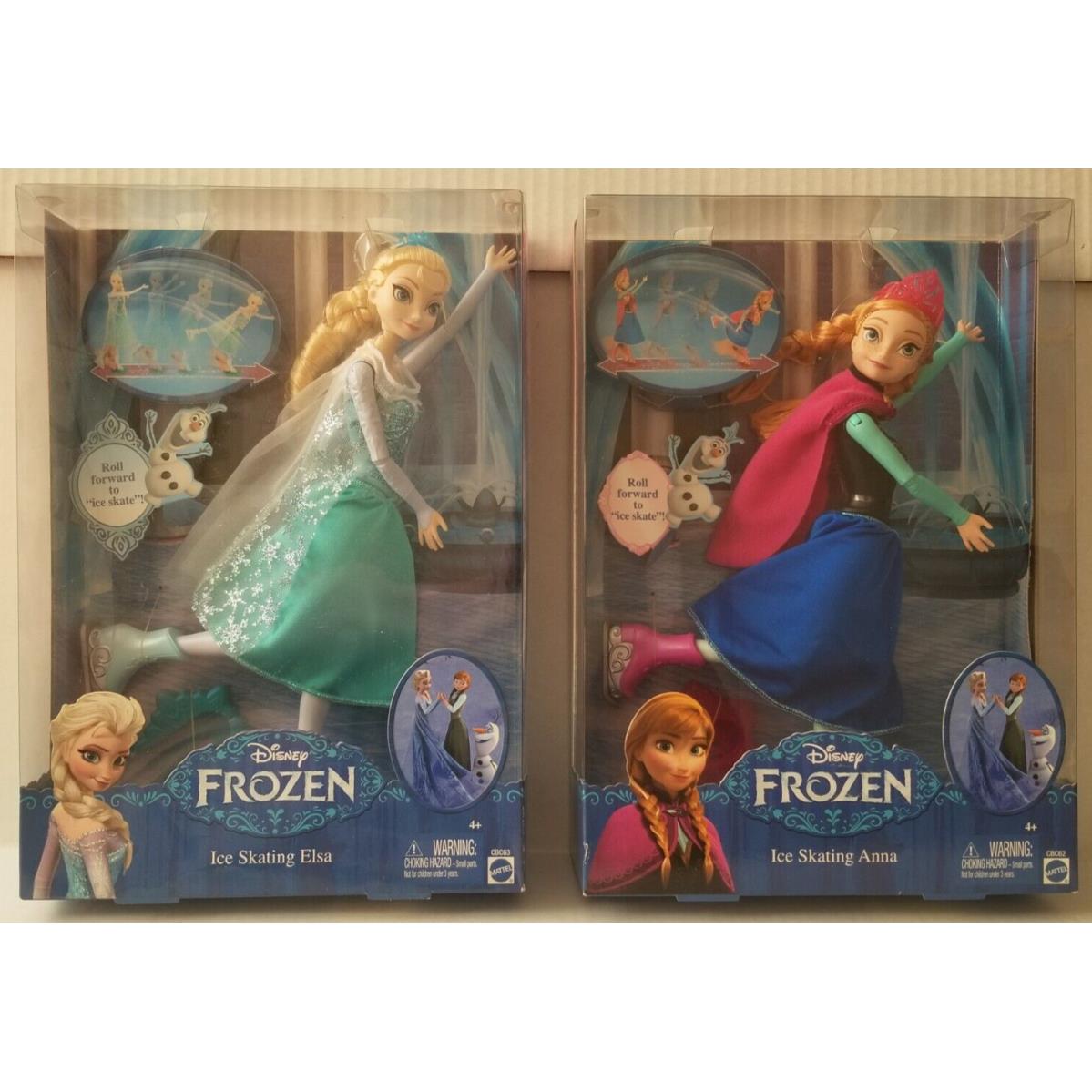 Disney Frozen Elsa Anna Ice Skating Doll Set Mattel