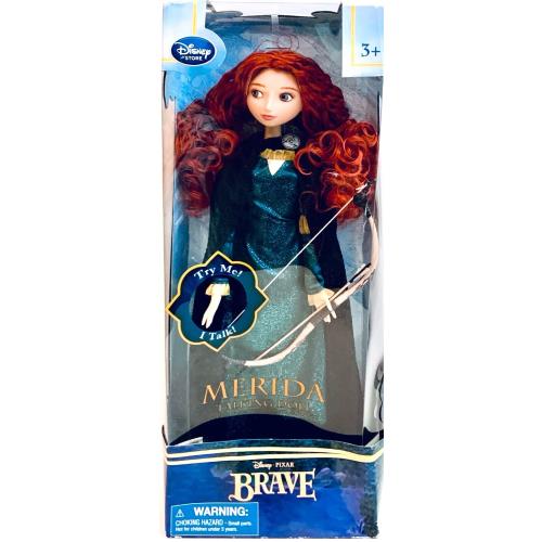 Disney Store Pixar Brave Merida Talking 17 Doll In Outfit with Bow Arrow