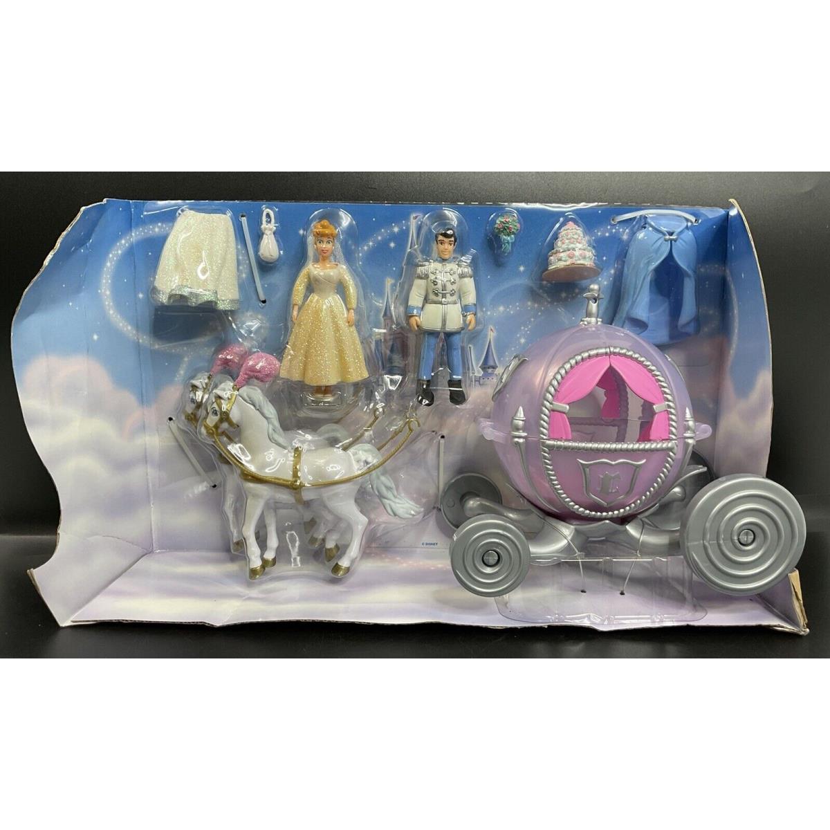 Disney Parks Princess Cinderella Wedding Carriage Horses Play Set Rare