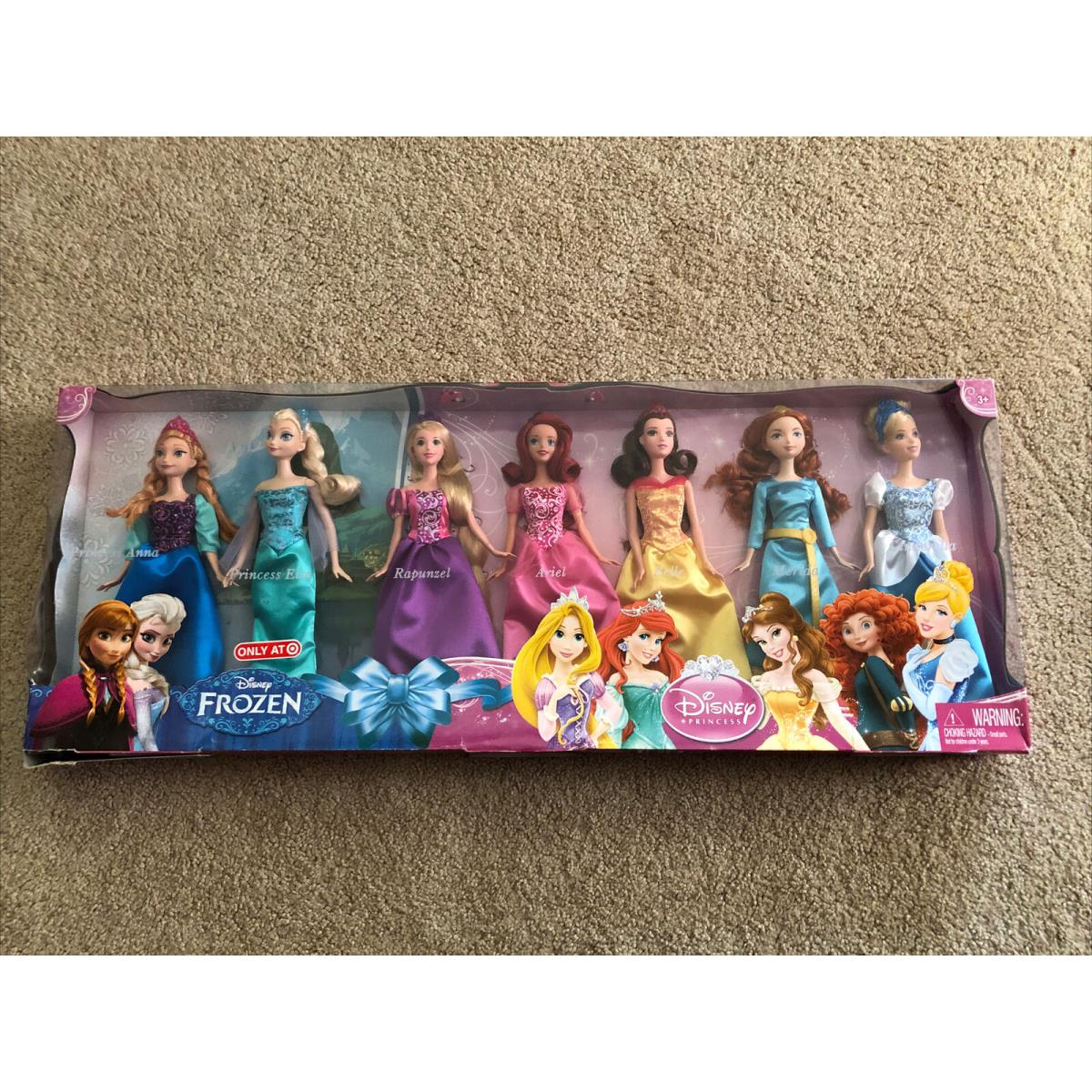 Target Exclusive Disney 7 Princess Collection Anna Elsa Ariel + Box Damage