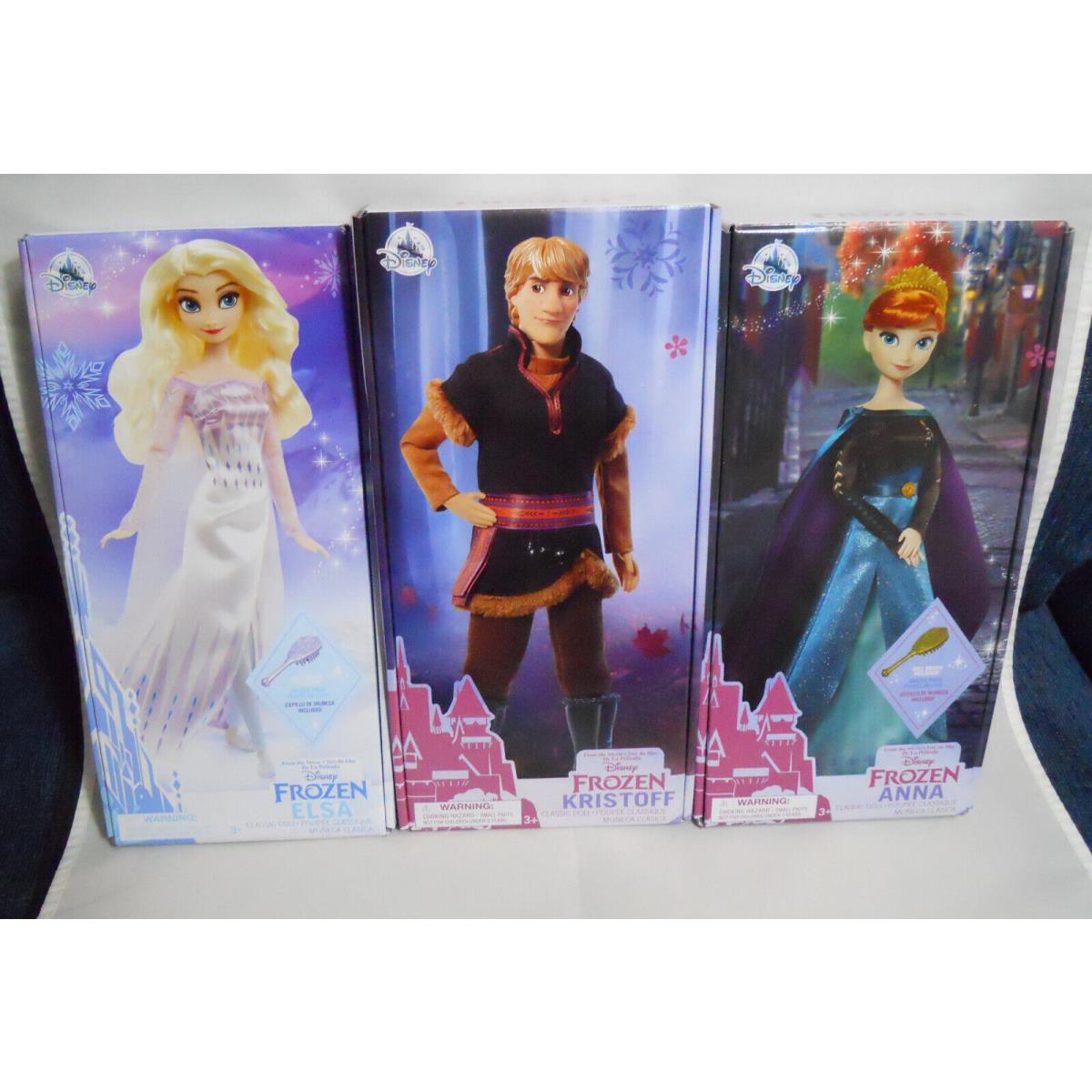 Disney Store Kristoff / Anna / Elsa Doll Set Frozen