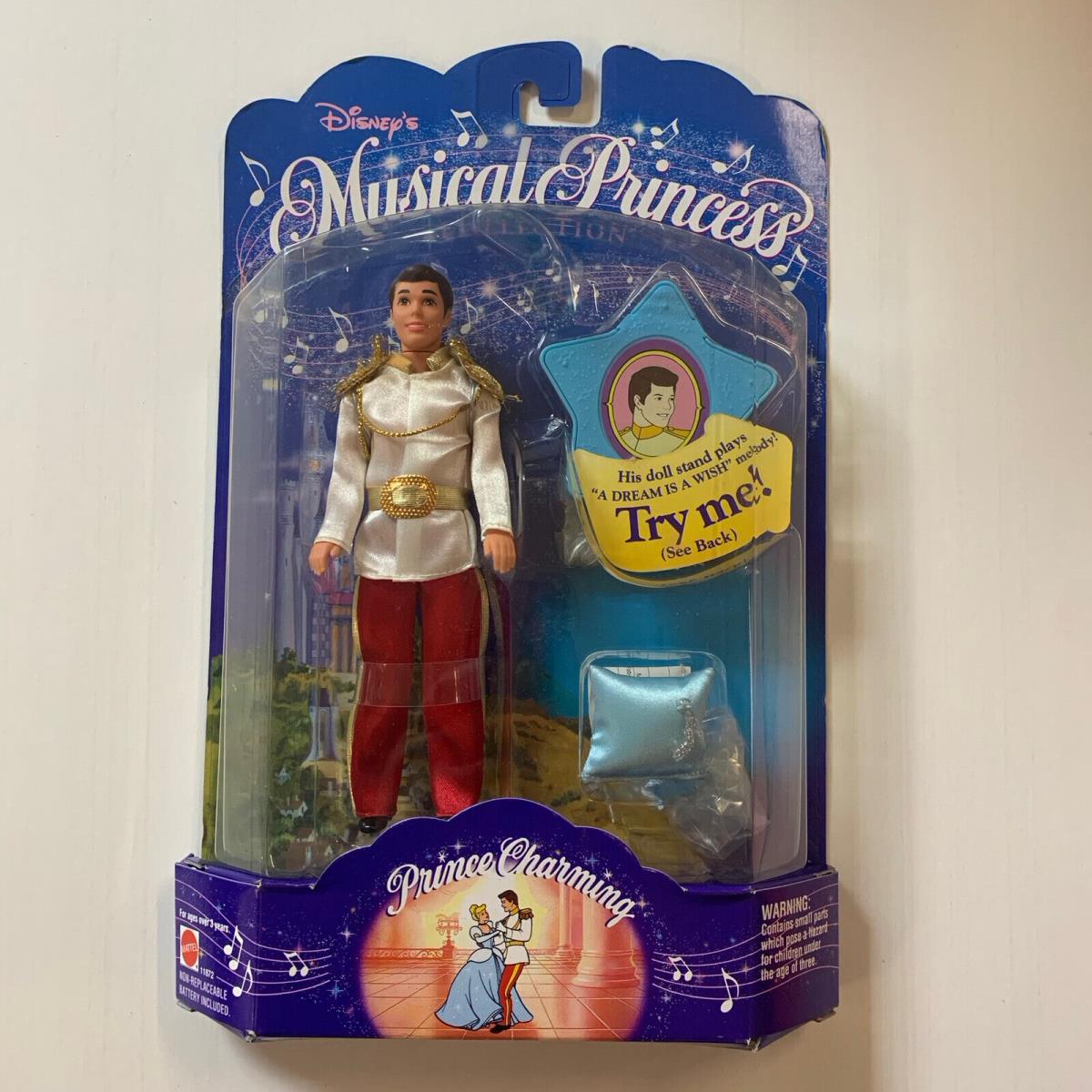 Vtg 1994 Mattel Disney Musical Princess Cinderella Prince Charming Toy