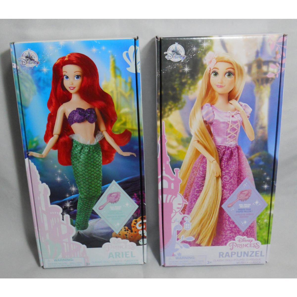 Disney Store Rapunzel Princess Ariel Doll 11 1/2 with Brush