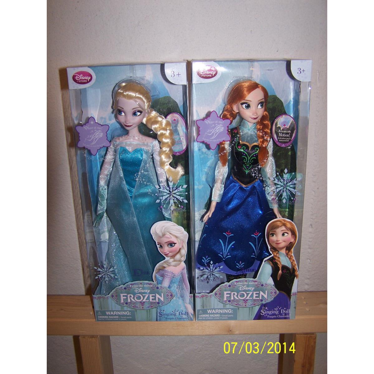 Disney Store Frozen 16 Elsa and Anna Singing Light Up Doll Dolls Set