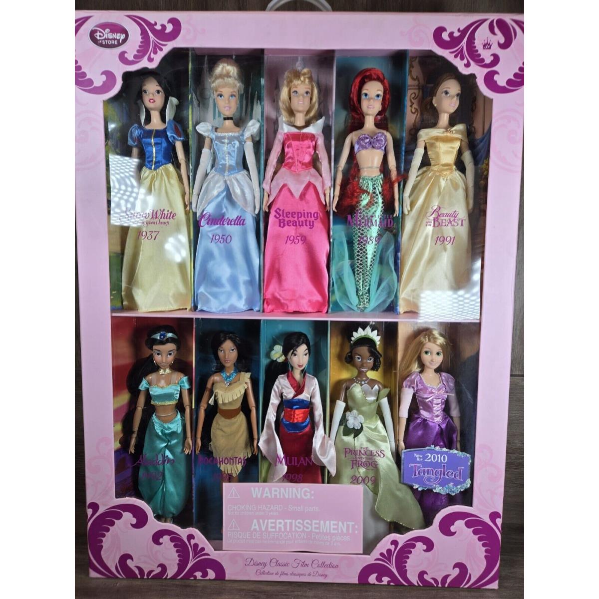 Disney Store Princess Classic Film Collection Princess Dolls Set Of 10