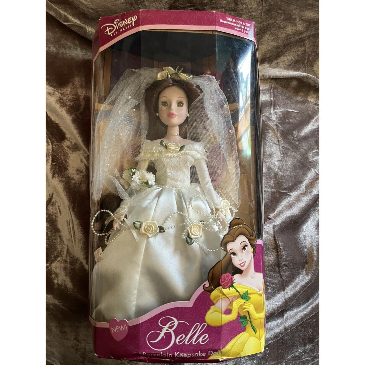 Beauty and Beast Belle Wedding Day Dress Disney Porcelain Doll Vintage 2002