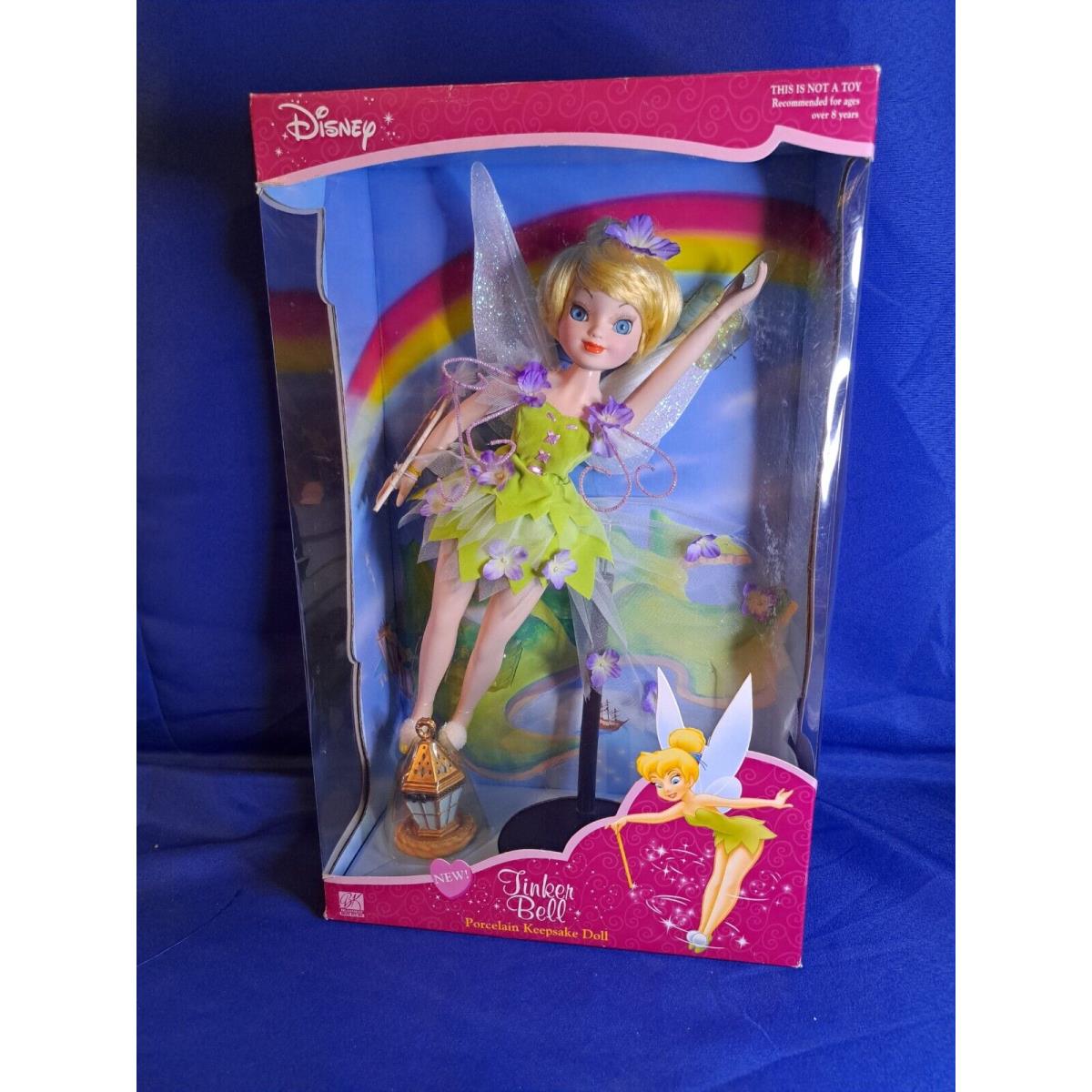 Disney Princess Peter Pan Tinker Bell Porcelain Keepsake Doll Brass Key