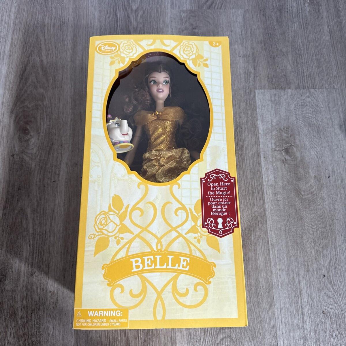 Disney Store Magic Spinning Lights Belle 16 Doll W/ Singing MS Potts