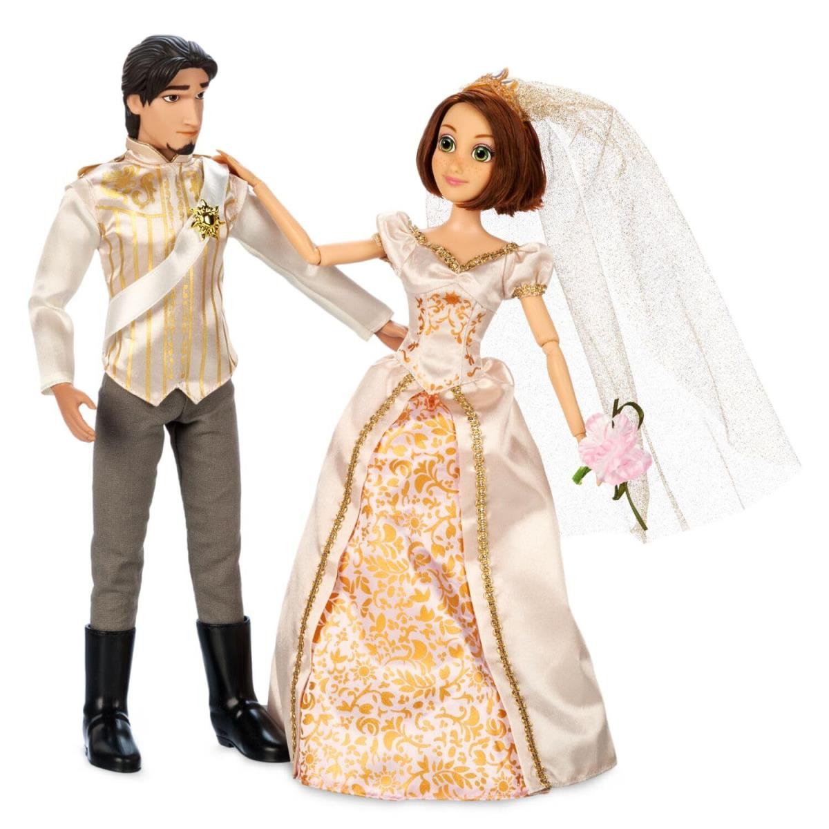 Disney Store Official Princess Wedding Doll Set Rapunzel Prince Eugene Princess