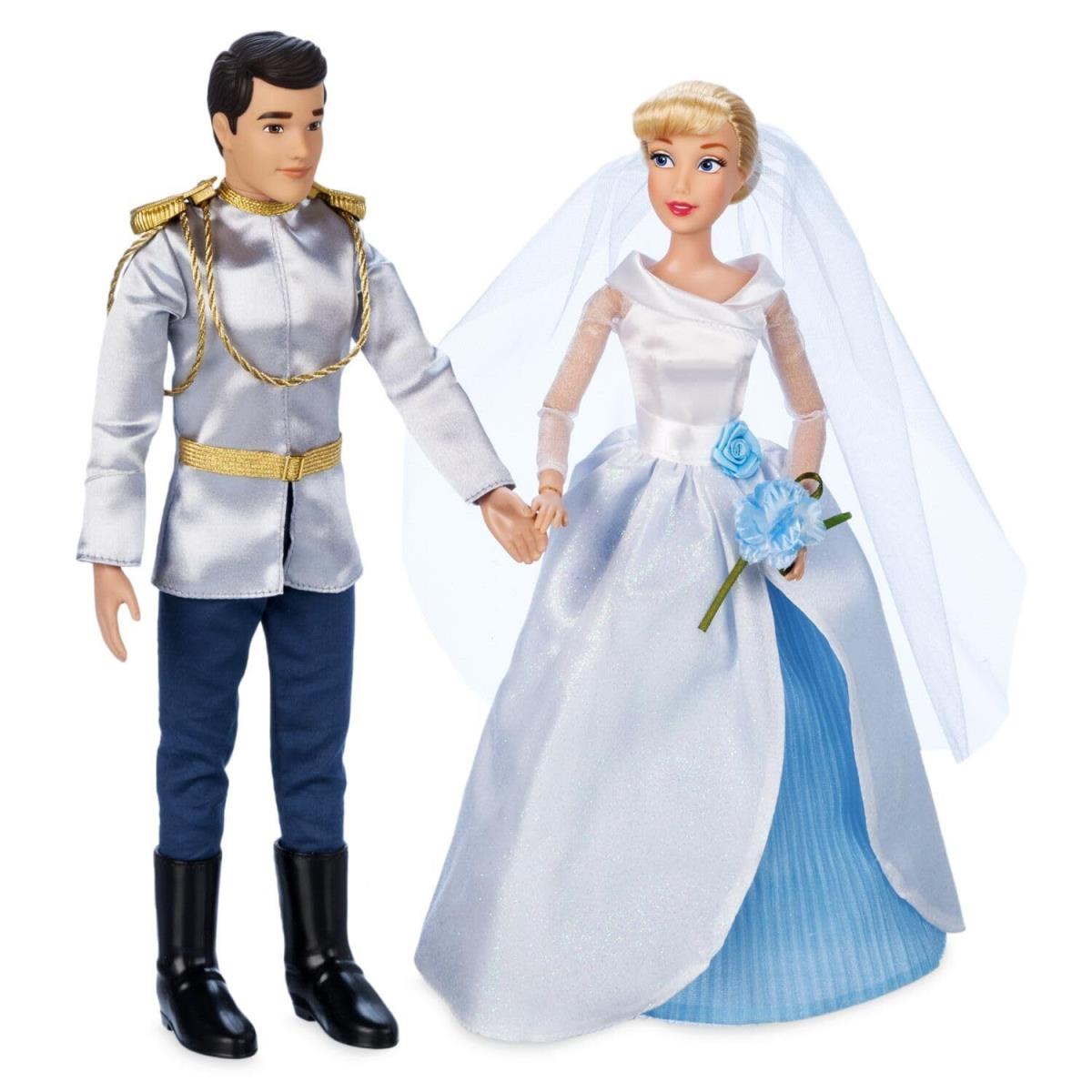 Disney Store Official Princess Wedding Doll Set Cinderella Prince Charming