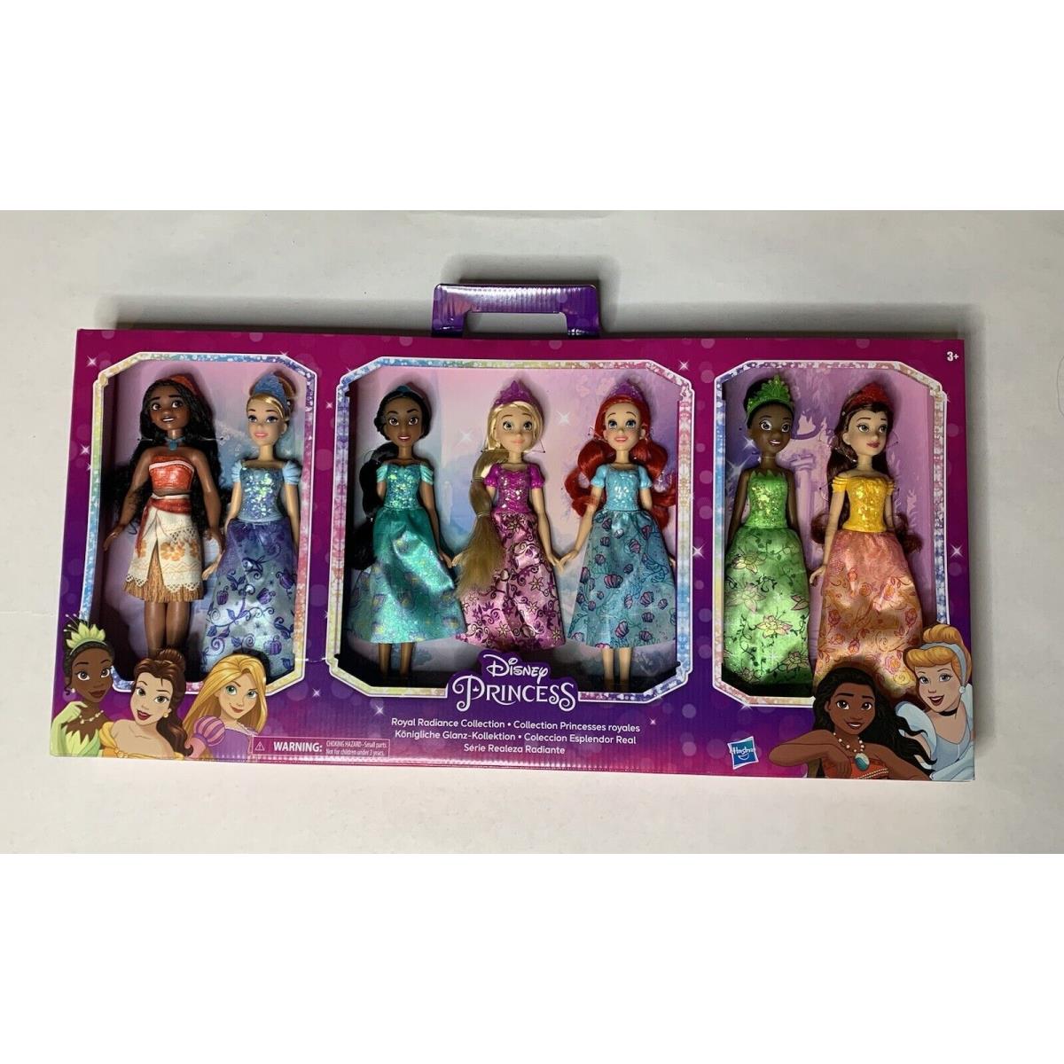 Disney Princess Royal Radiance Collection 7 Fashion Dolls Set