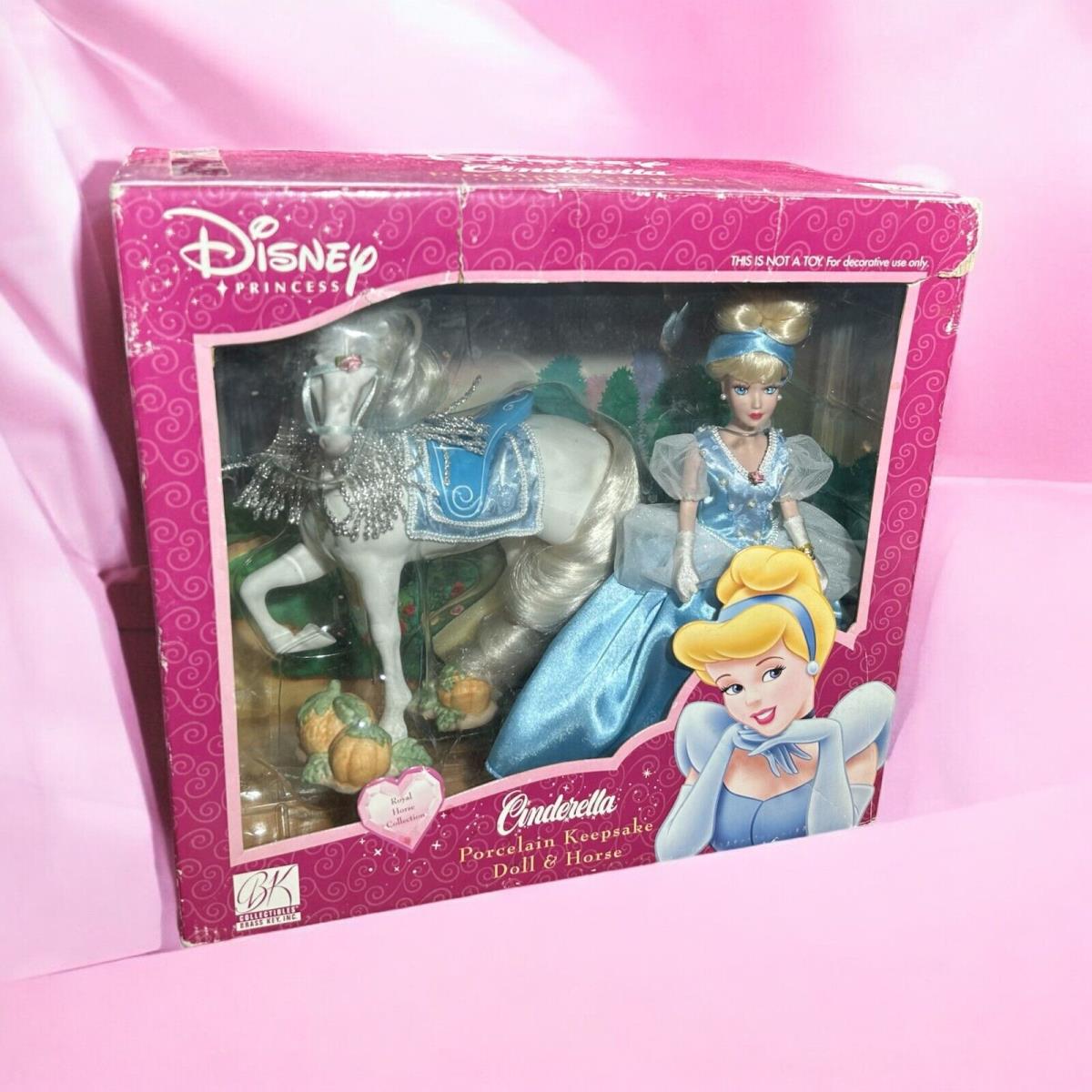 Disney Princess Cinderella Horse Porcelain Keepsake Brass Key Collectibles