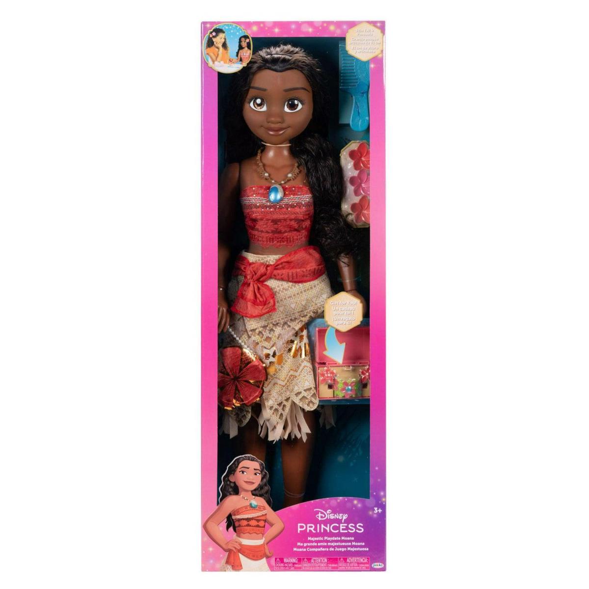 Princess Moana Doll 2.8ft Tall Playdate Perfectly Poseable with Hair Comb Mode