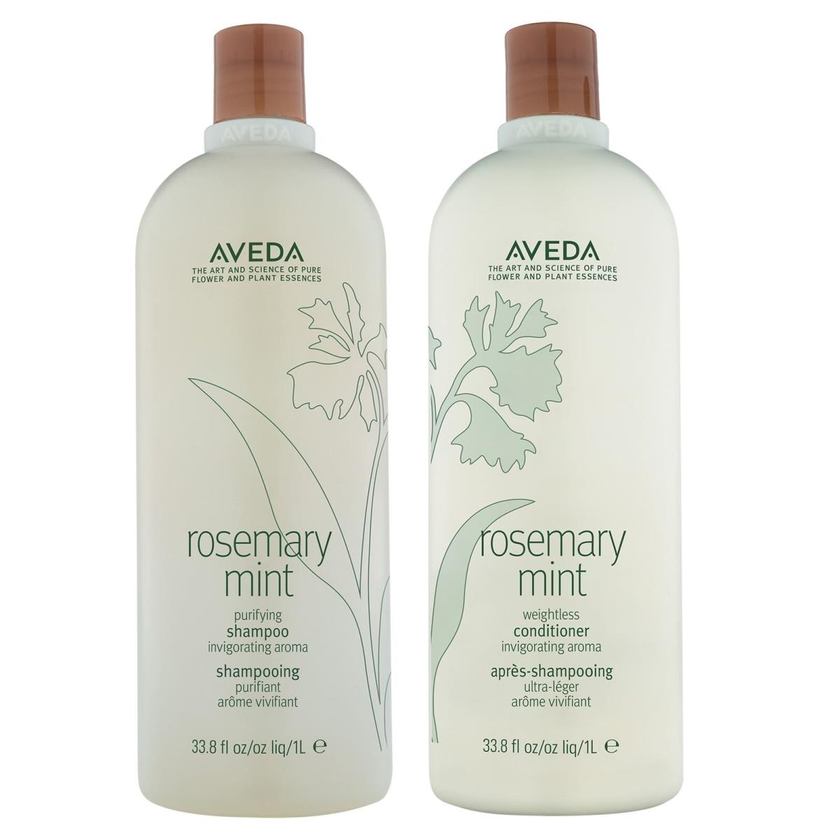 Aveda Rosemary Mint Purifying Shampoo and Weightless Conditioner Duo Liter