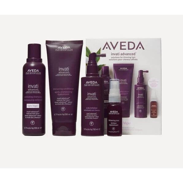 Aveda Invati Advanced 4pc Set Solutions For Thinning Hair Light/leger