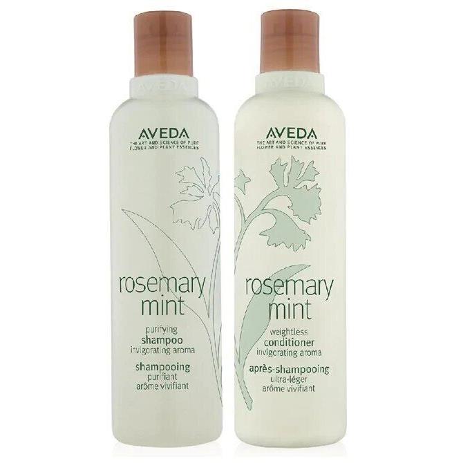 Aveda Rosemary Mint Purifying Shampoo 8.5oz Weightless Conditioner 8.5oz Set