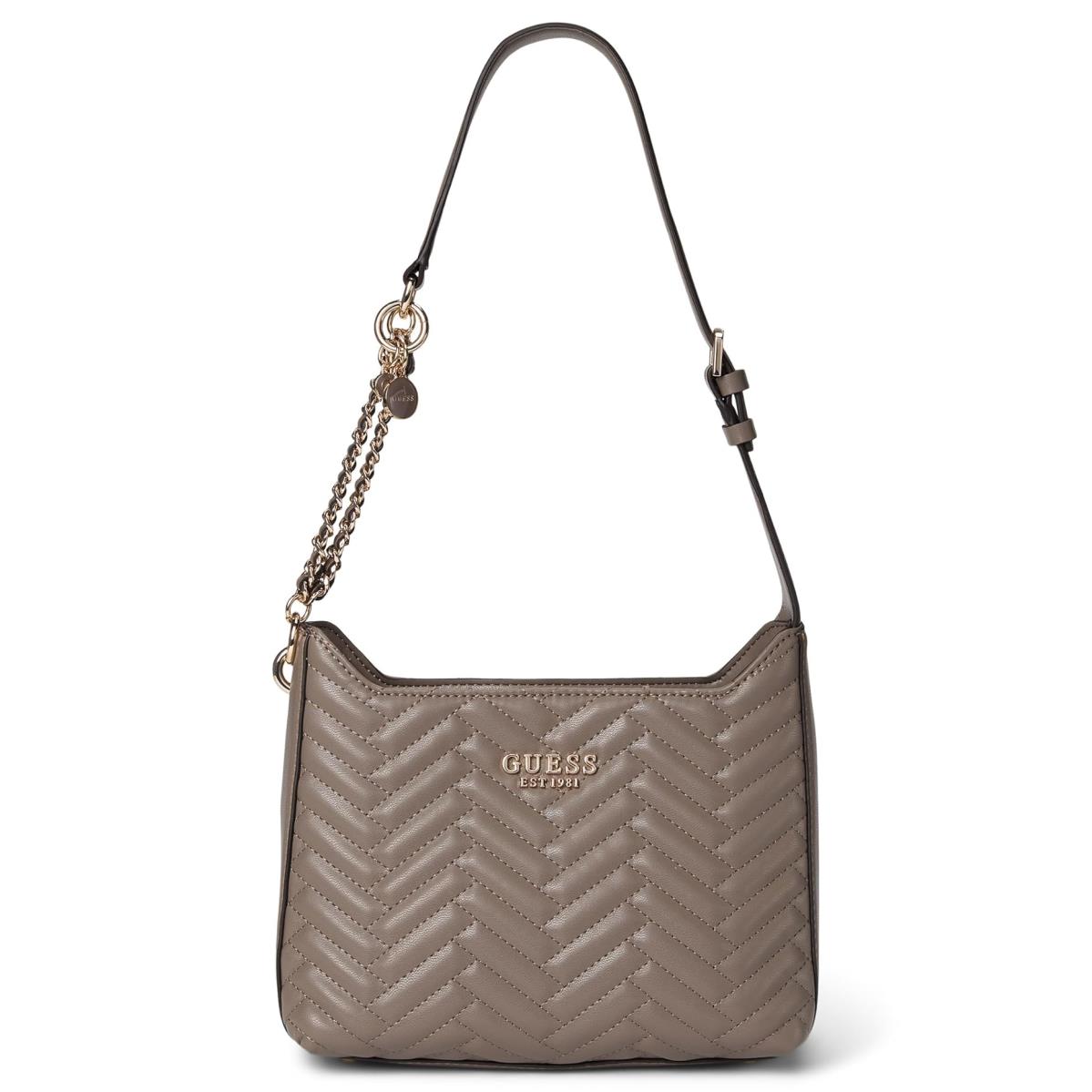 Woman`s Handbags Guess Anning Shoulder Bag Dark Taupe